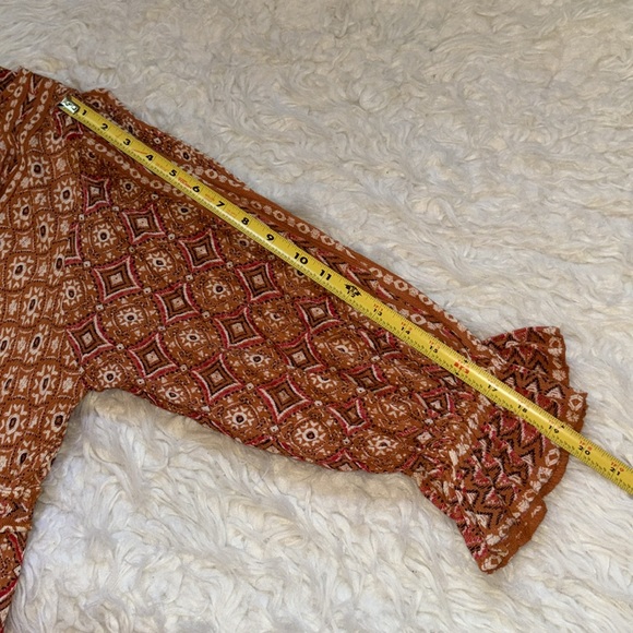 Nostalgia Women’s Printed Boho Mini Orange Dress, Size M - Picture 9 of 14